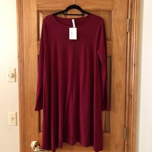 Zenana Premium Wine Tunic w/pockets, size XL